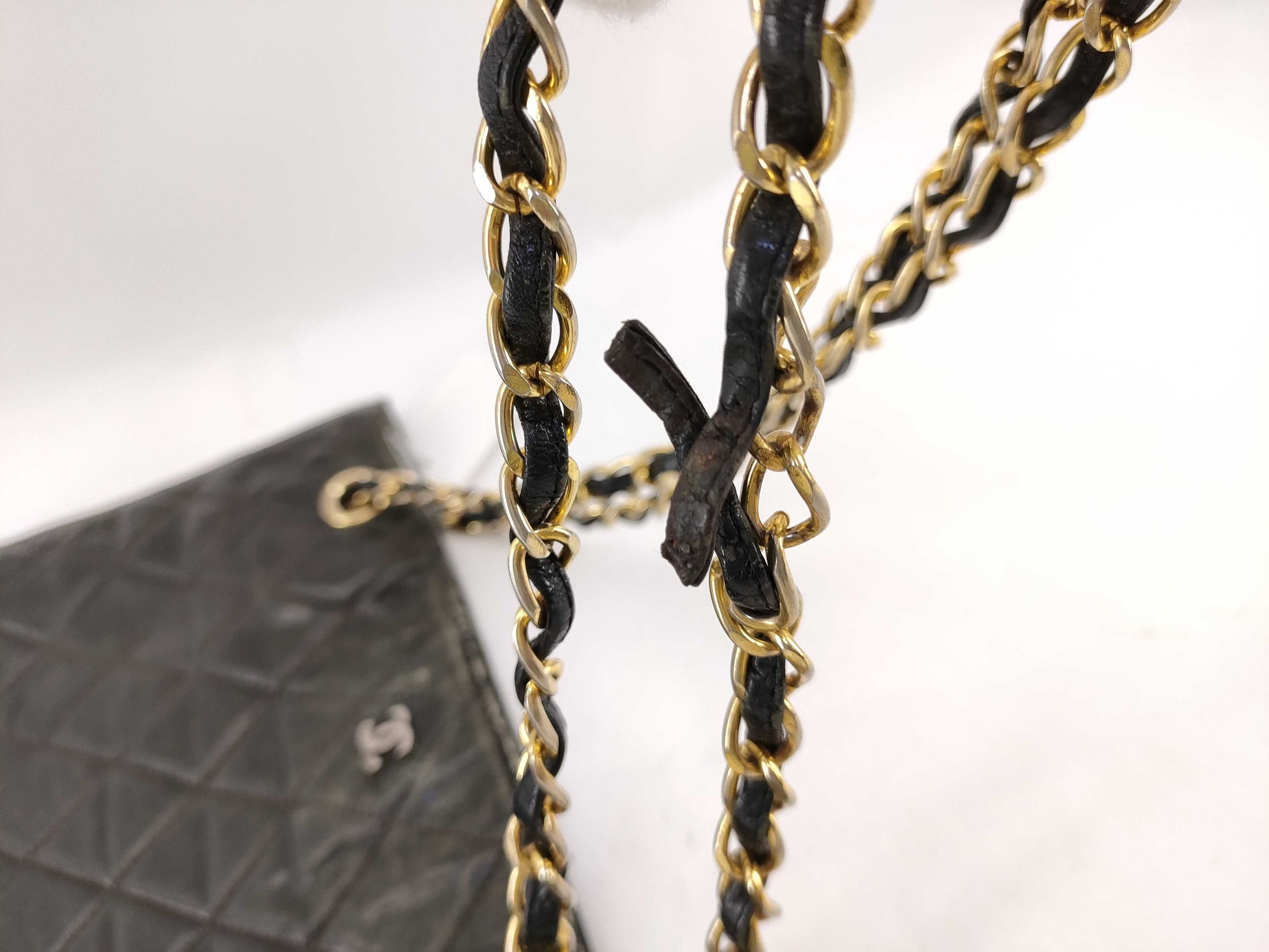 CHANEL [With sticker card] 0 series lambskin @Matelasse chain shoulder bag