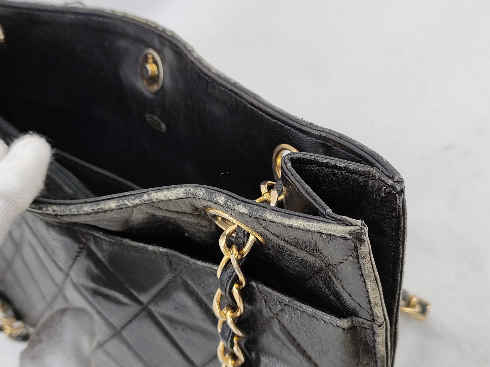 CHANEL [With sticker card] 0 series lambskin @Matelasse chain shoulder bag