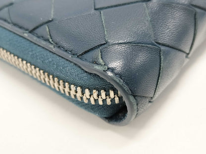 BOTTEGA VENETA Intrecciato Round Zip Long Wallet, Black