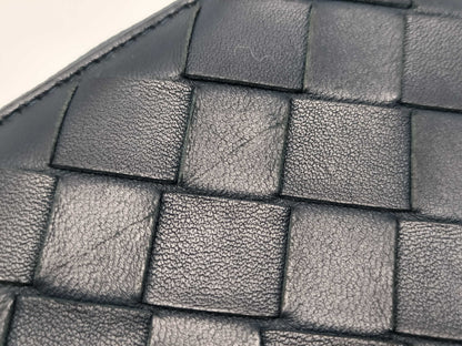BOTTEGA VENETA Intrecciato Round Zip Long Wallet, Black