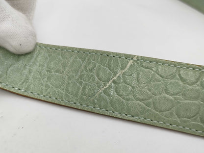 Salvatore Ferragamo Gancini Embossed/Green Shoulder Bag