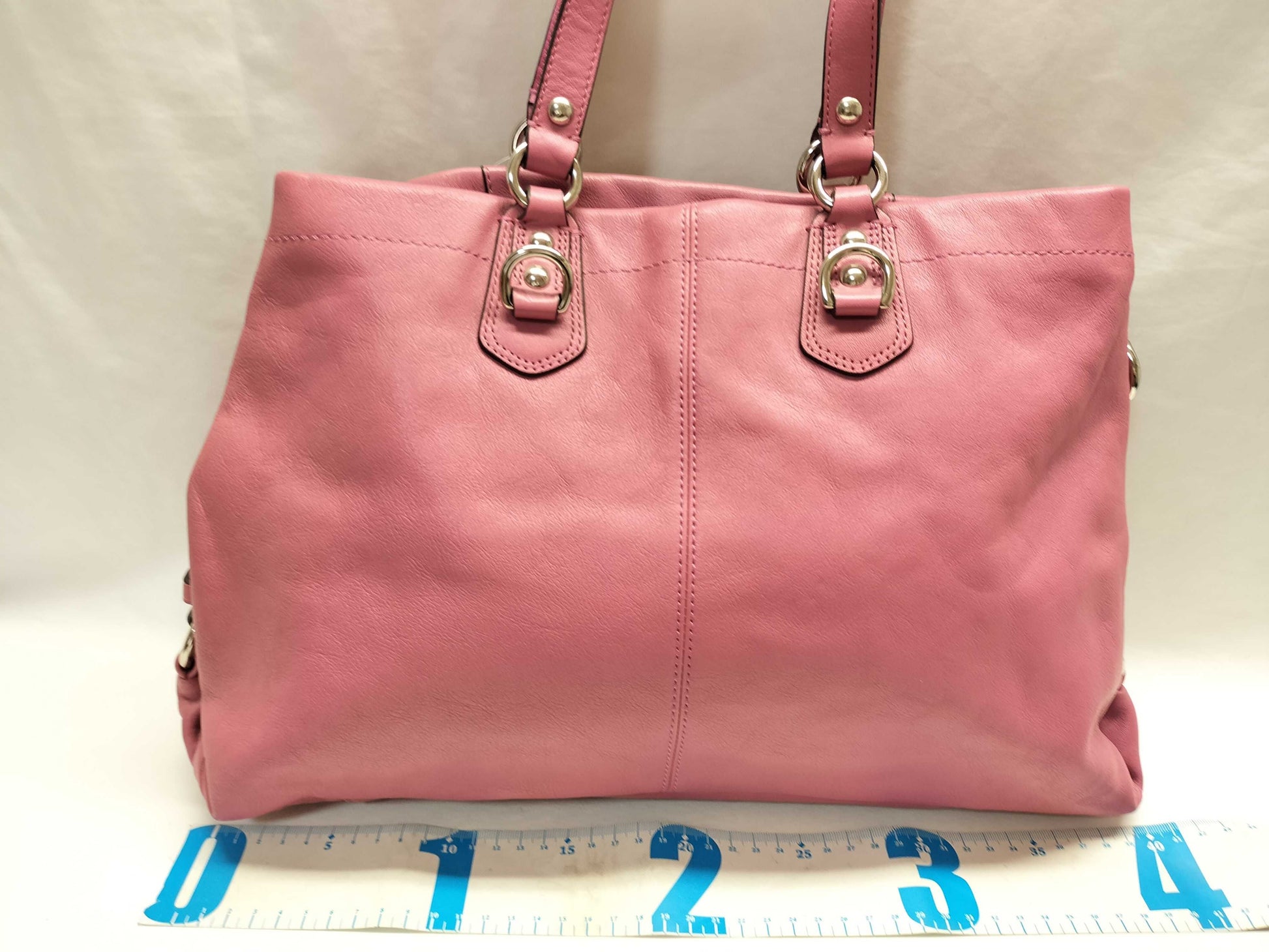 COACH Leather Tote/F/Pink Tote Bag