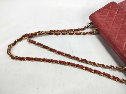 CHANEL Matelasse 33 Lambskin Shoulder Bag with Chain, Red, with Seal Card, No. 2
