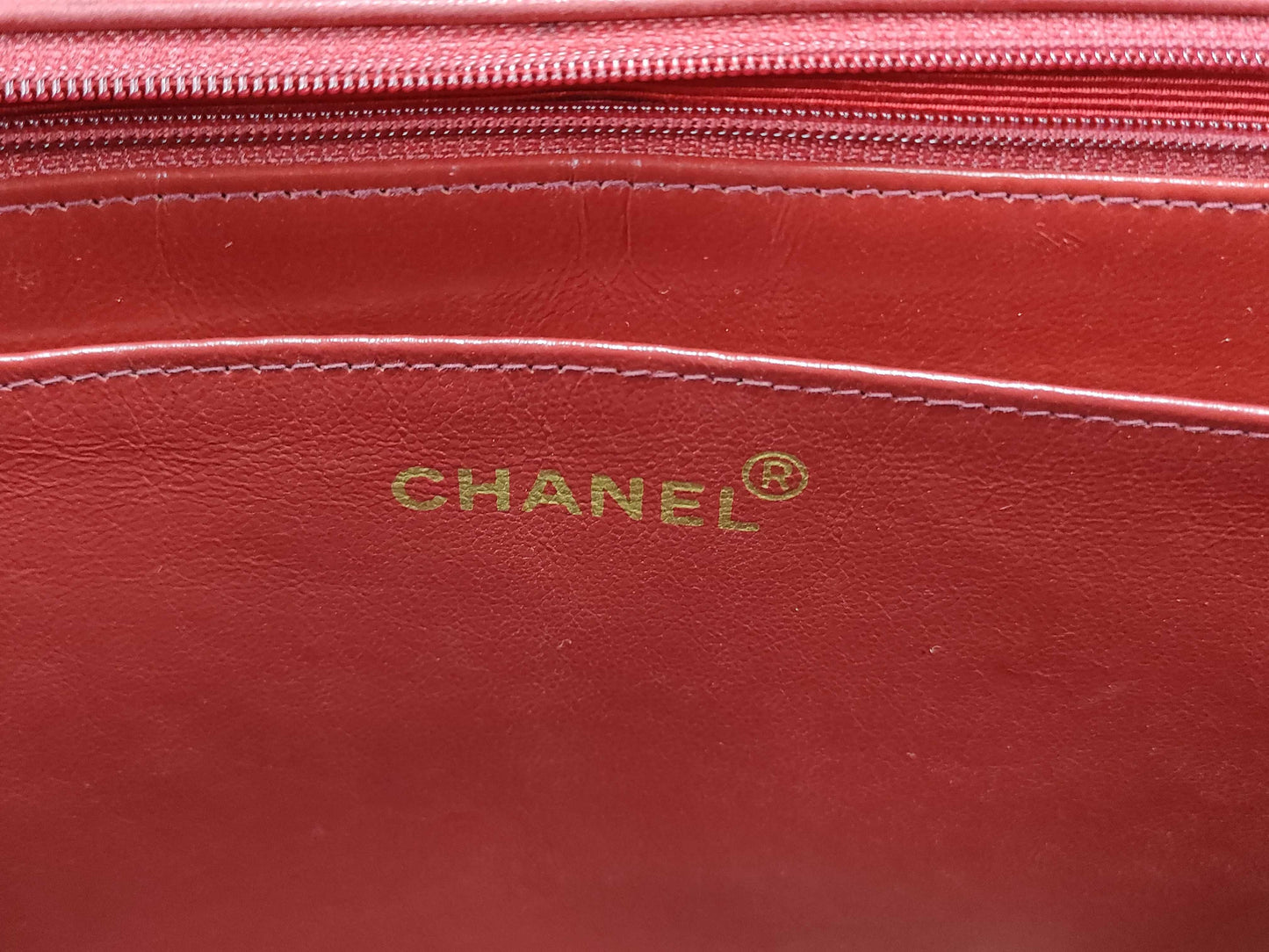 CHANEL Matelasse 33 Lambskin Shoulder Bag with Chain, Red, with Seal Card, No. 2
