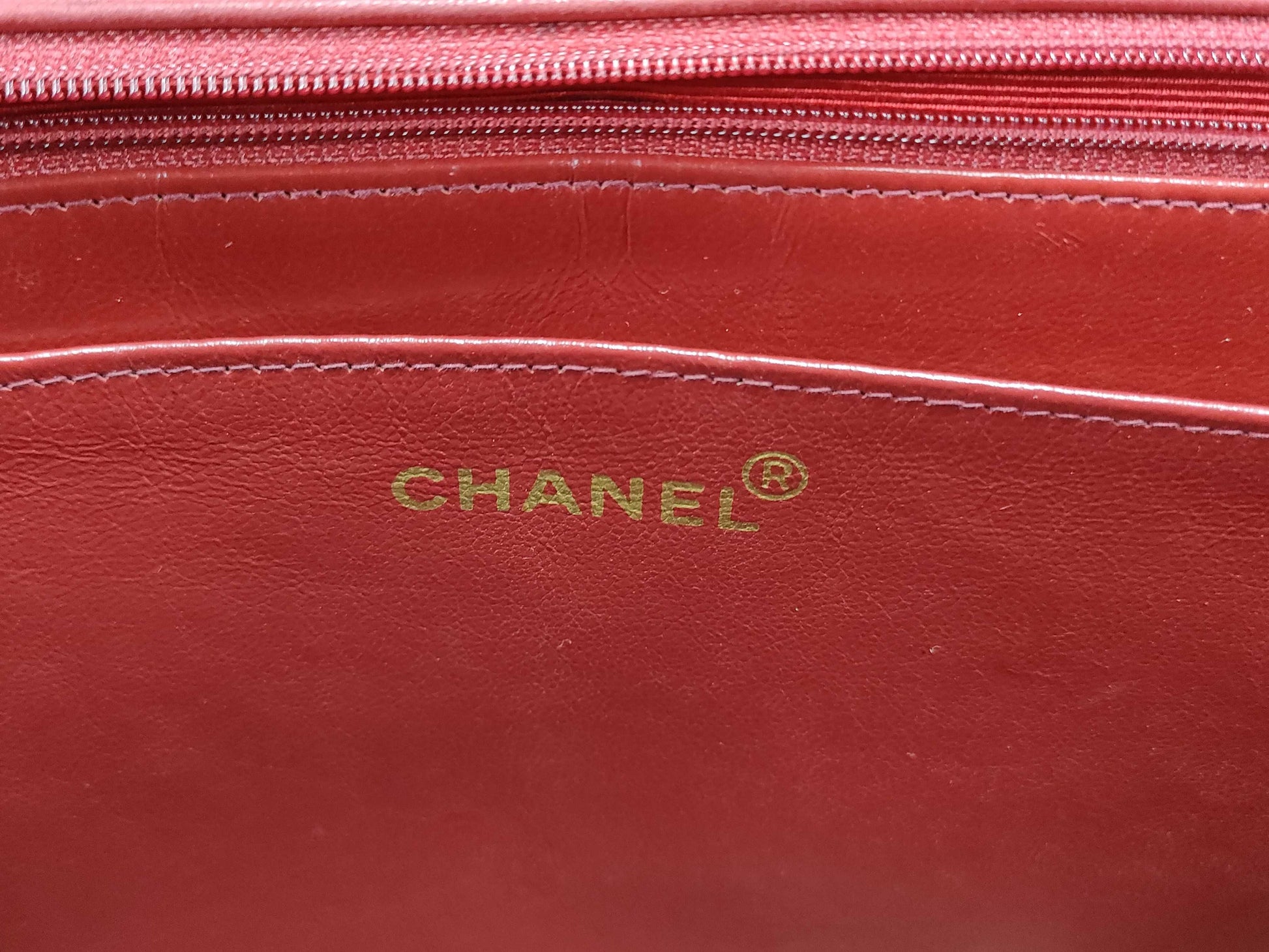 CHANEL Matelasse 33 Lambskin Shoulder Bag with Chain, Red, with Seal Card, No. 2