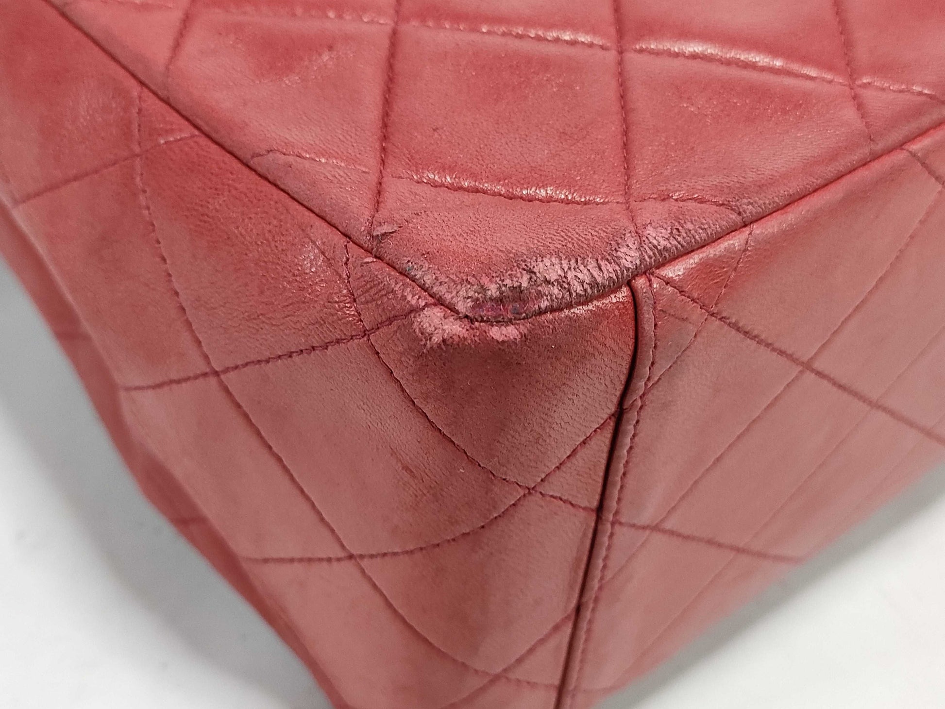 CHANEL Matelasse 33 Lambskin Shoulder Bag with Chain, Red, with Seal Card, No. 2