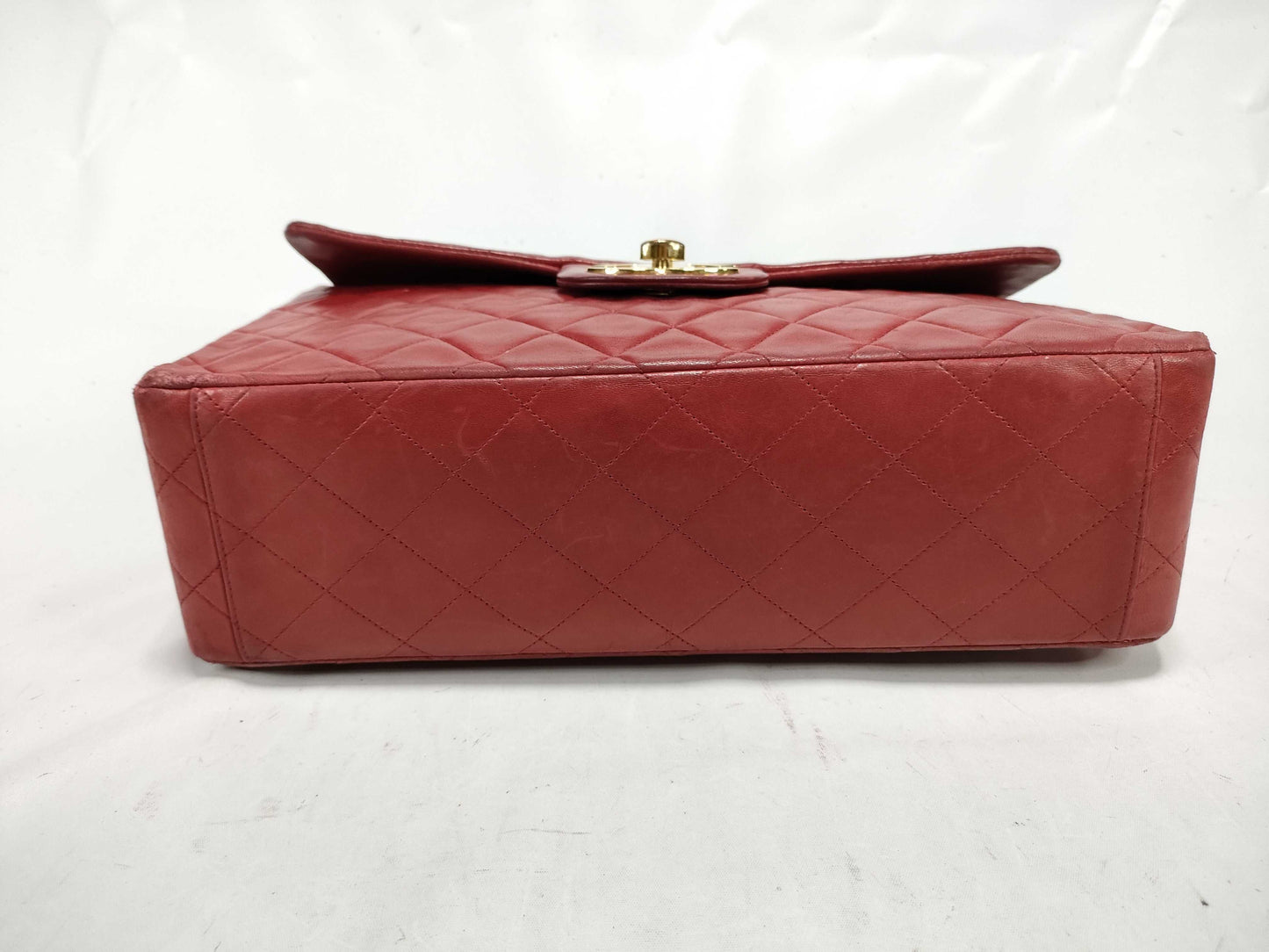 CHANEL Matelasse 33 Lambskin Shoulder Bag with Chain, Red, with Seal Card, No. 2