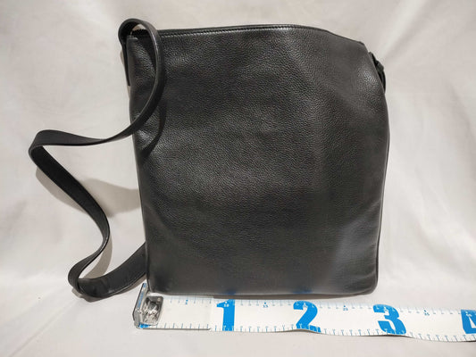 LOEWE Tiara Logo Leather Shoulder Bag Black Shoulder Bag