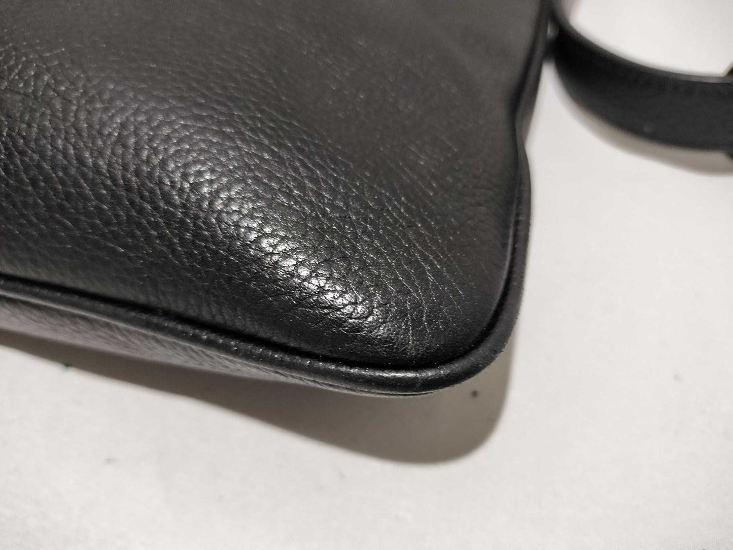 LOEWE Tiara Logo Leather Shoulder Bag Black Shoulder Bag