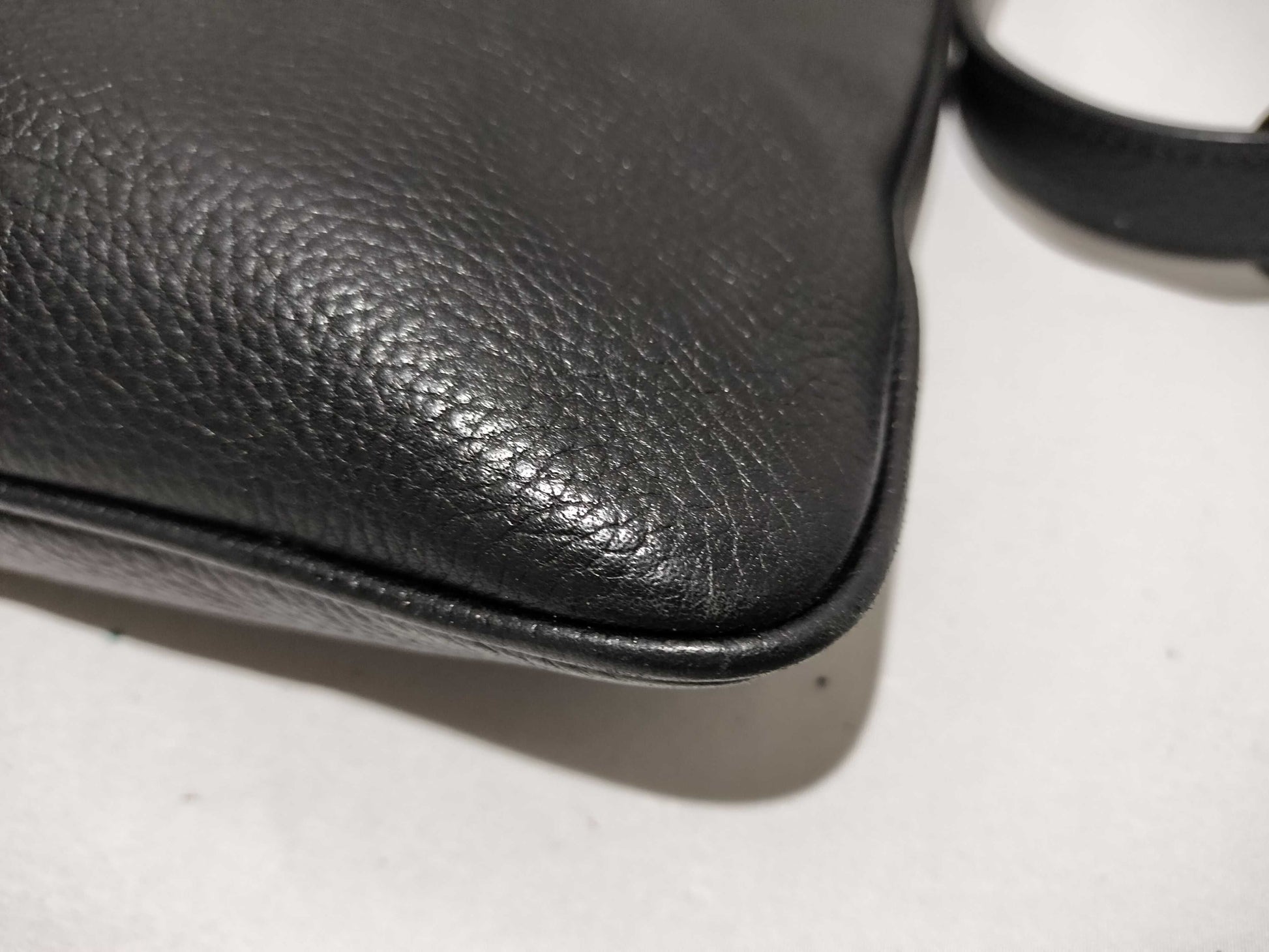LOEWE Tiara Logo Leather Shoulder Bag Black Shoulder Bag