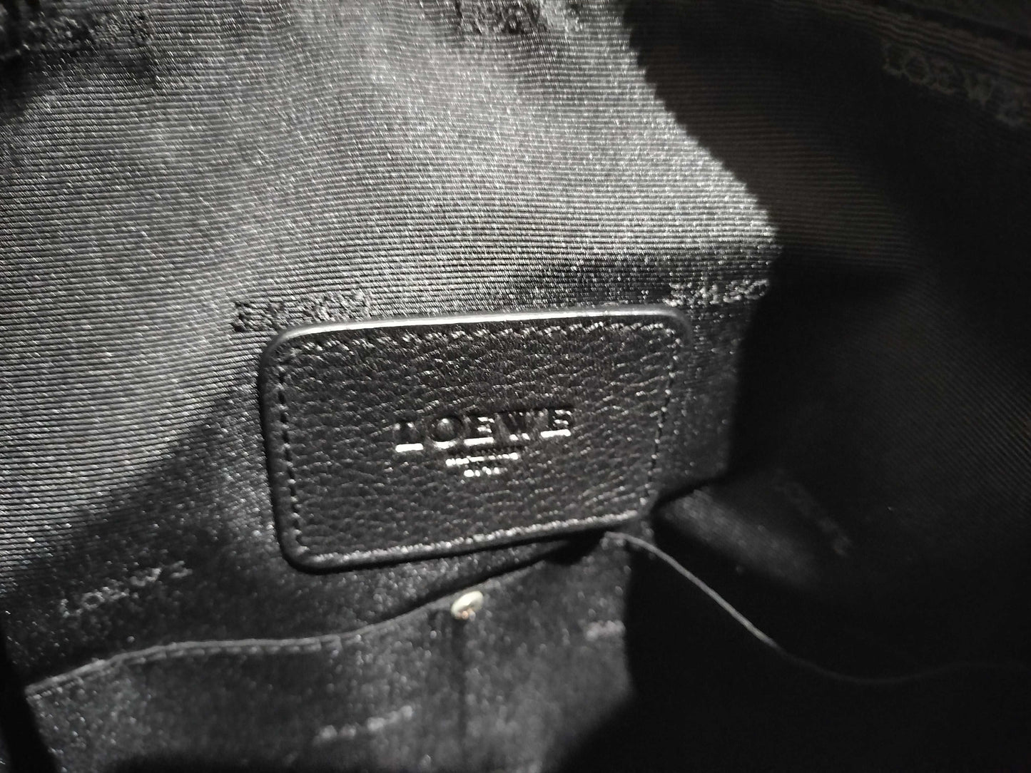 LOEWE Tiara Logo Leather Shoulder Bag Black Shoulder Bag