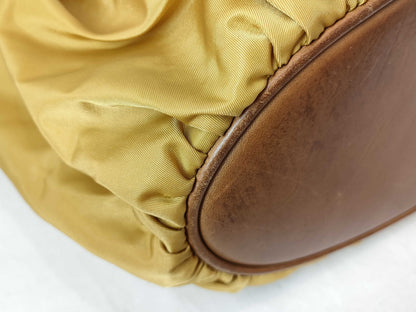 Felisi nylon and leather tote bag in yellow