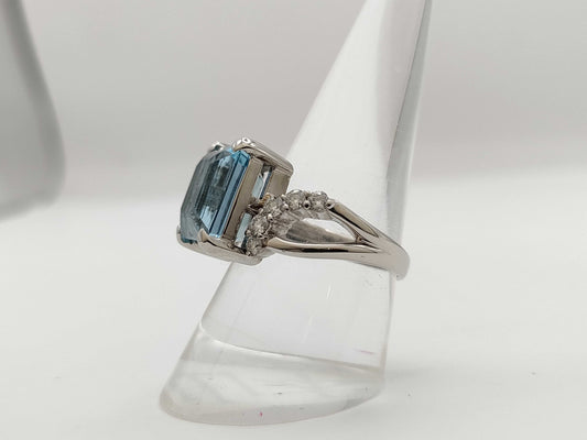 AQ 5.48ct D 0.44ct Pt900 9.1g Ring 