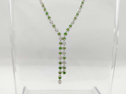 Demantoid Garnet 1.55ct D0.62ct K18WG 19.9g Necklace 