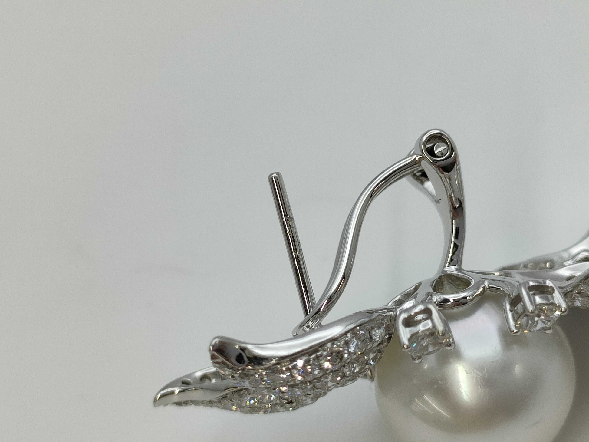 South Sea Pearl, Diameter approx. 12.0mm, D3.34ct / South Sea Pearl, Diameter approx. 11.8mm, D3.34ct, 18K White Gold, 22.8g, Earrings 