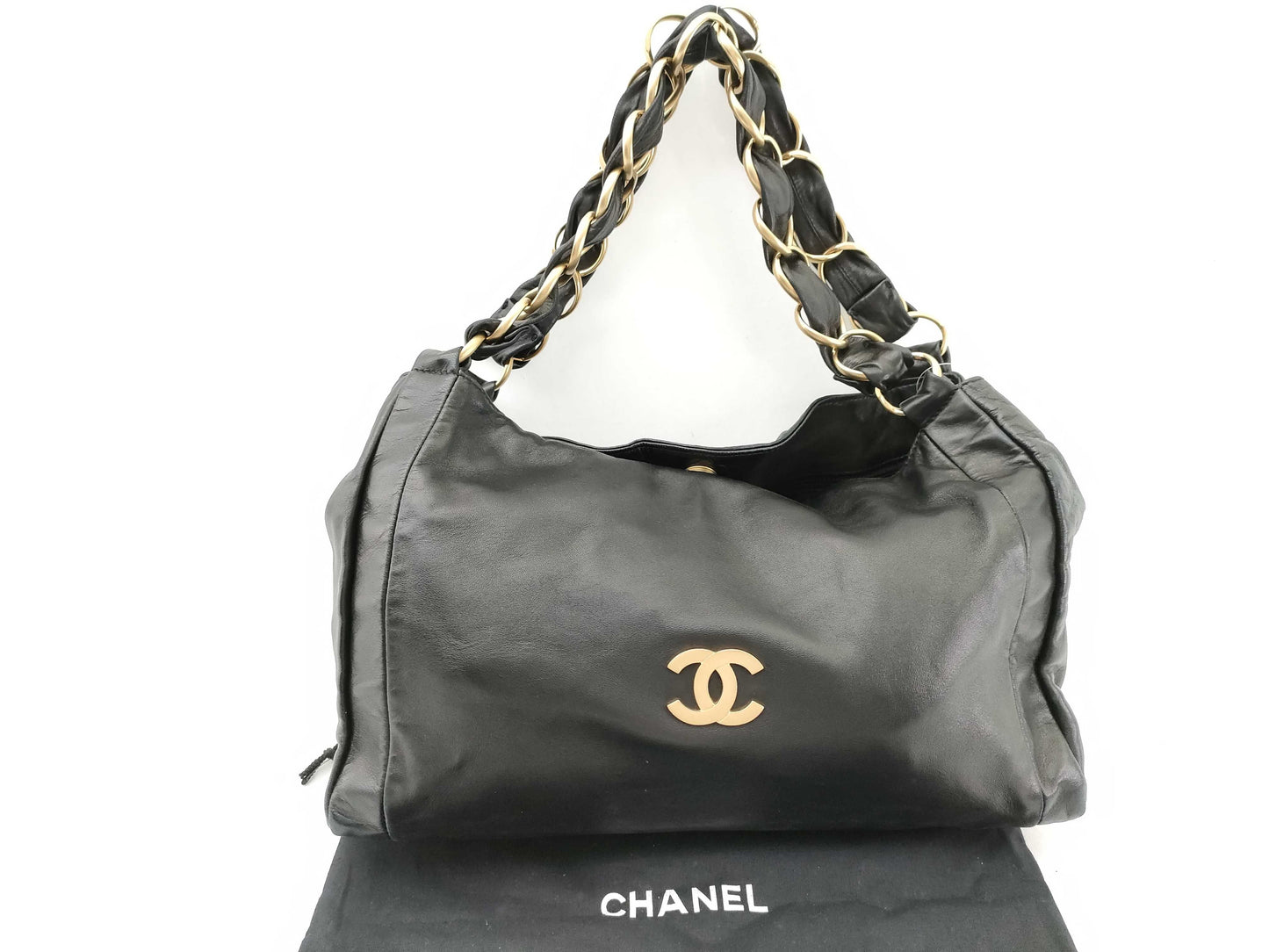 CHANEL No. 7 Lambskin Big Chain Tote Coco No. 7 Shoulder Bag