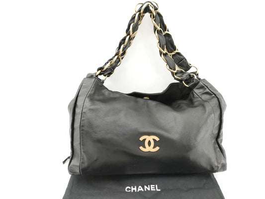 CHANEL No. 7 Lambskin Big Chain Tote Coco No. 7 Shoulder Bag