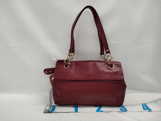 CHANEL Caviar Skin Coco Mark Chain Tote Bag No. 8 Red Handbag