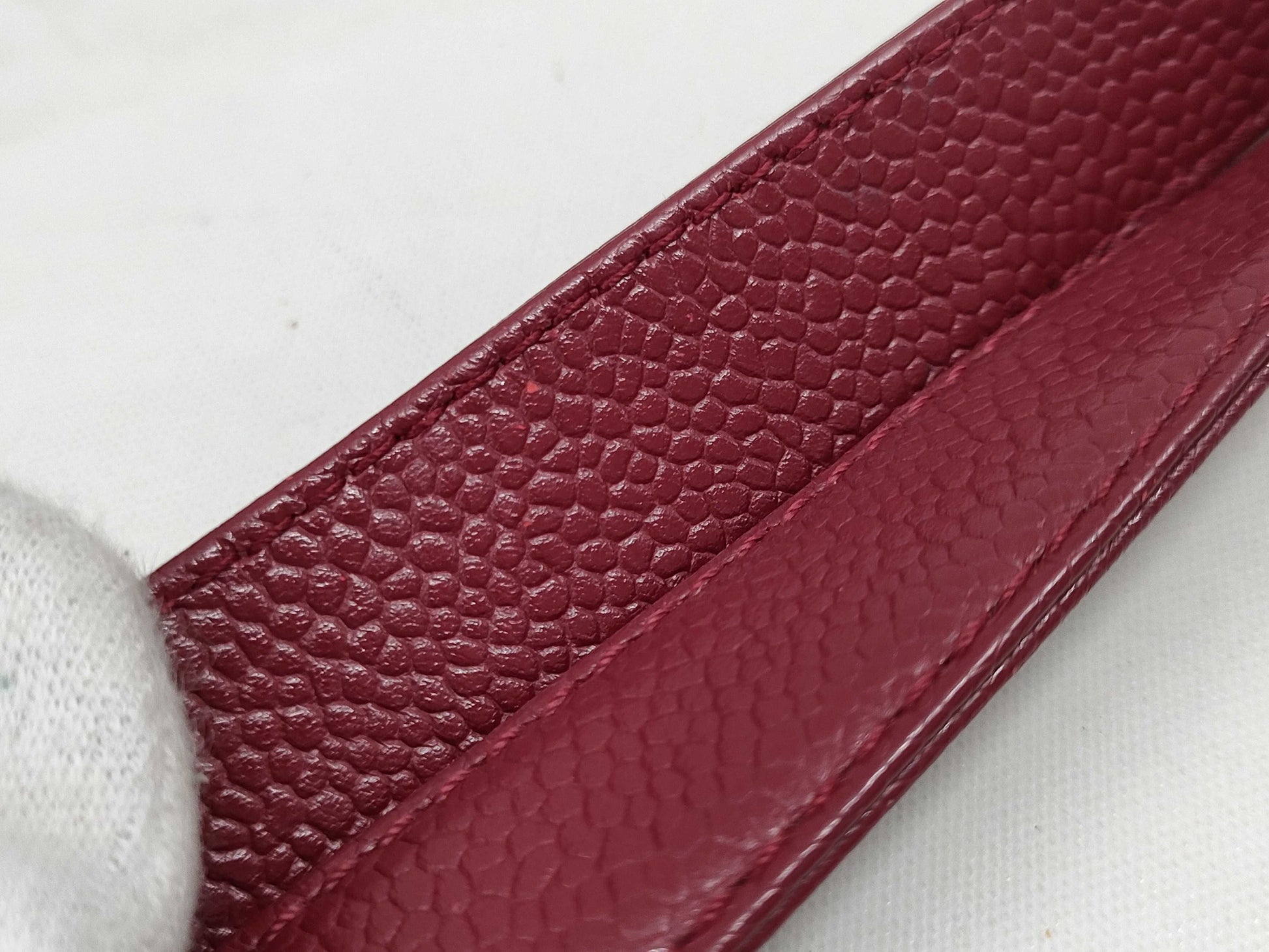 CHANEL Caviar Skin Coco Mark Chain Tote Bag No. 8 Red Handbag