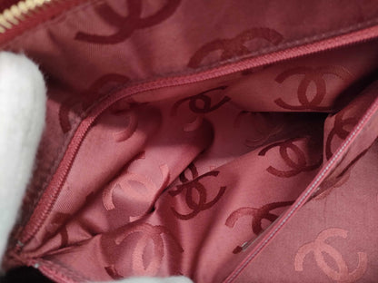 CHANEL Caviar Skin Coco Mark Chain Tote Bag No. 8 Red Handbag
