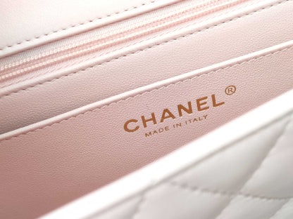 CHANEL Lambskin Single Mini Matelasse Chain Pink Shoulder Bag 