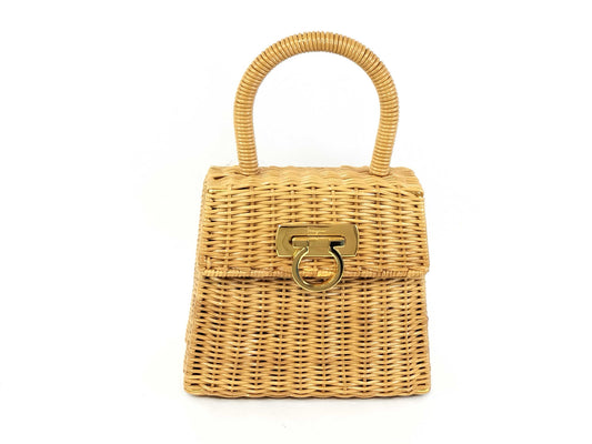 Salvatore Ferragamo Vara Raffia Handbag