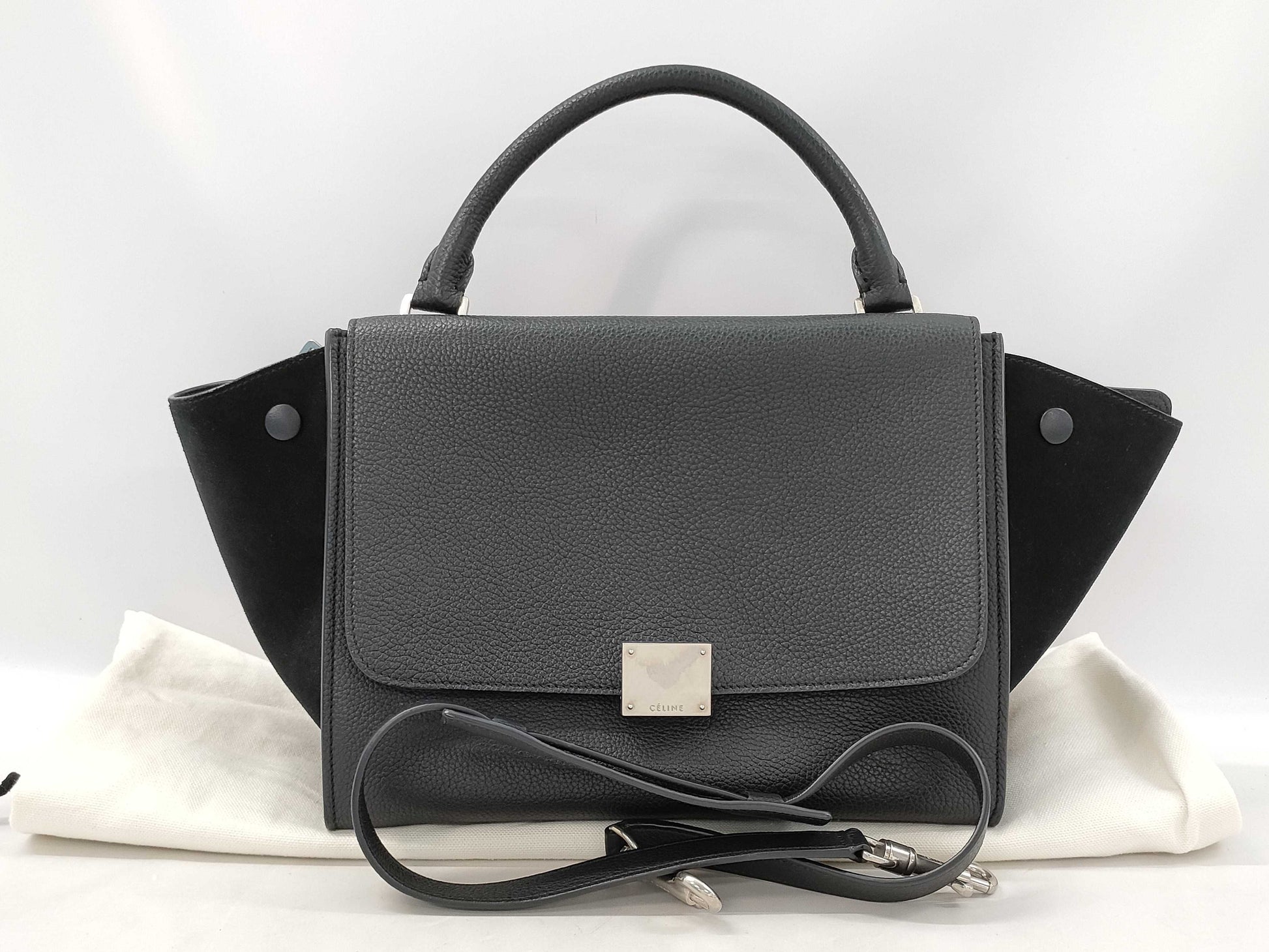 CELINE 2-way handbag leather/suede handbag