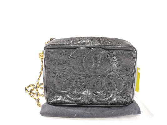 CHANEL Seal 3rd Series Caviar Skin Triple Coco Chain Shoulder Bag