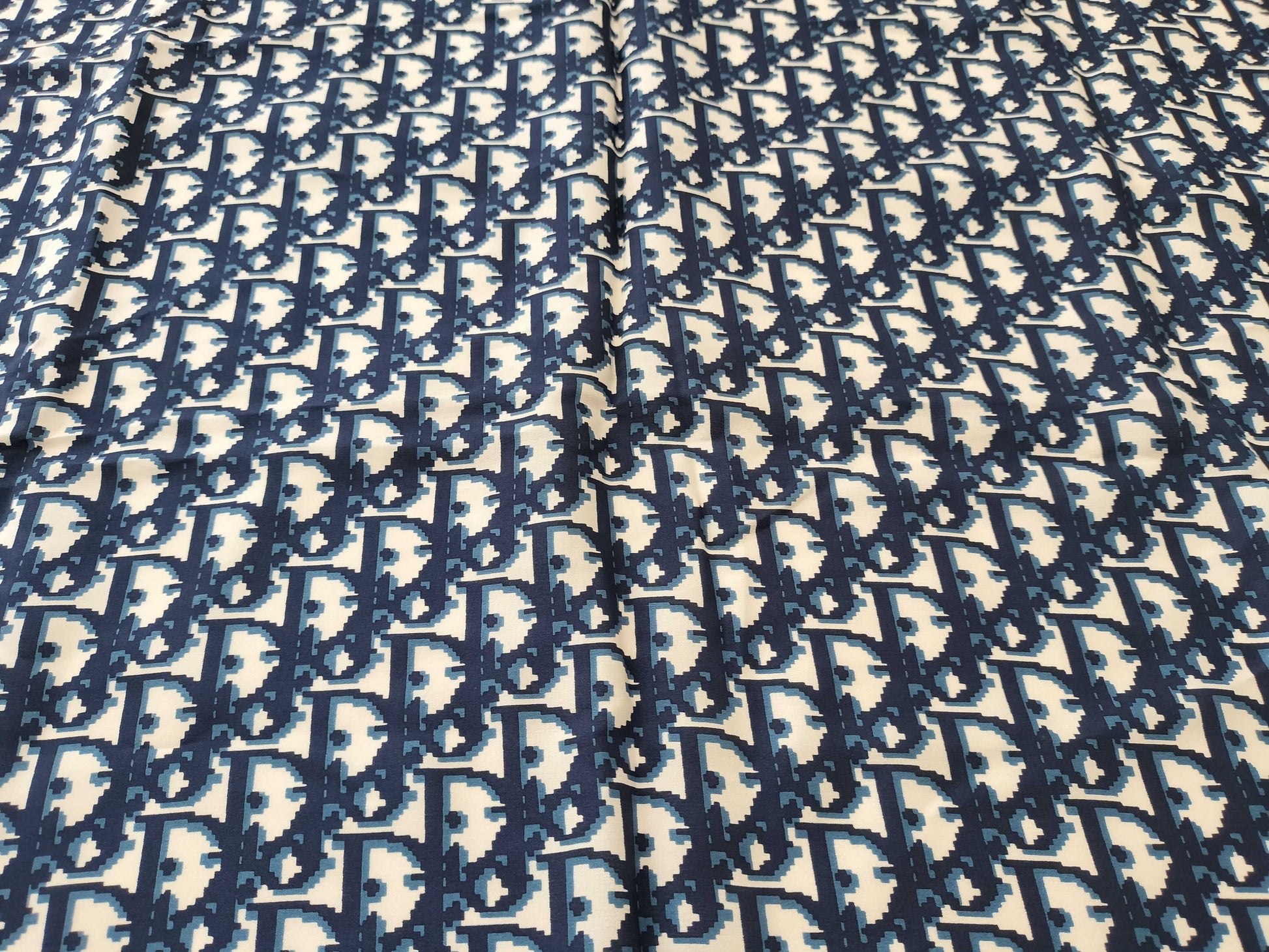 Dior Trotter Trotter Navy x White Scarf