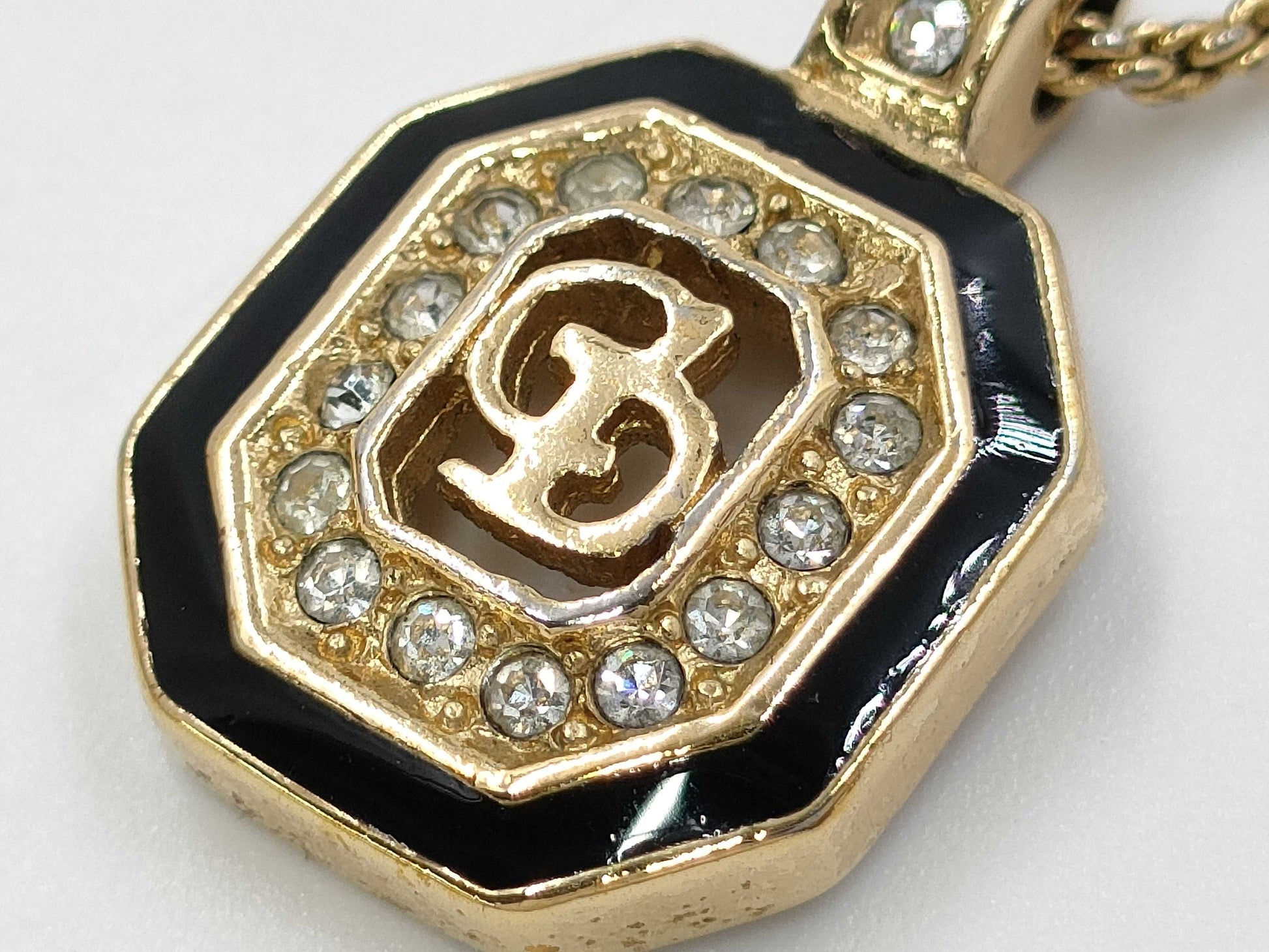 Dior Rhinestone CD Logo Necklace