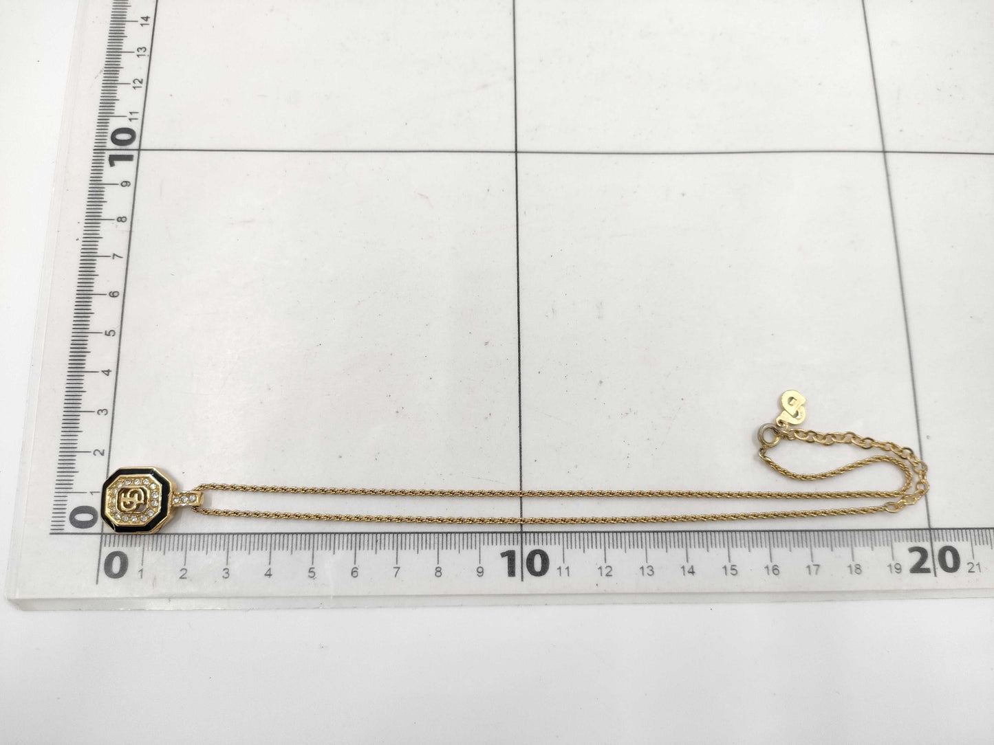 Dior Rhinestone CD Logo Necklace