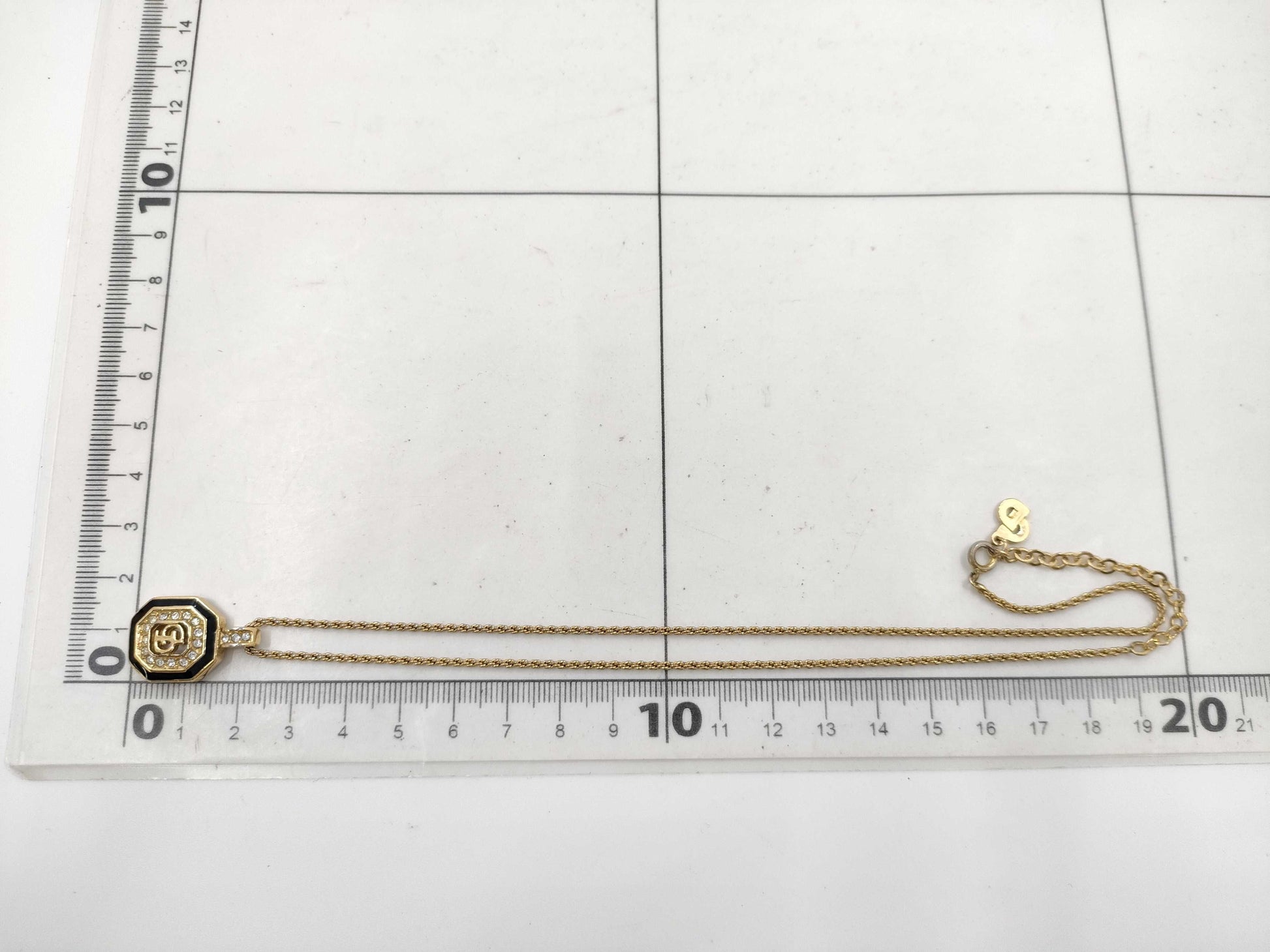 Dior Rhinestone CD Logo Necklace