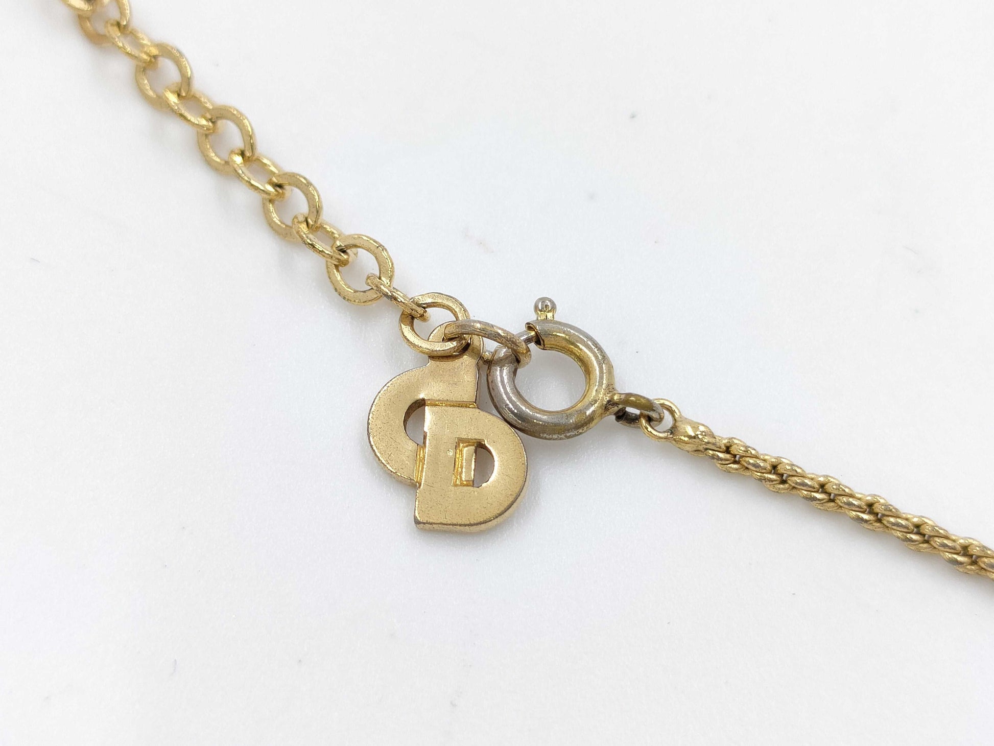 Dior Rhinestone CD Logo Necklace