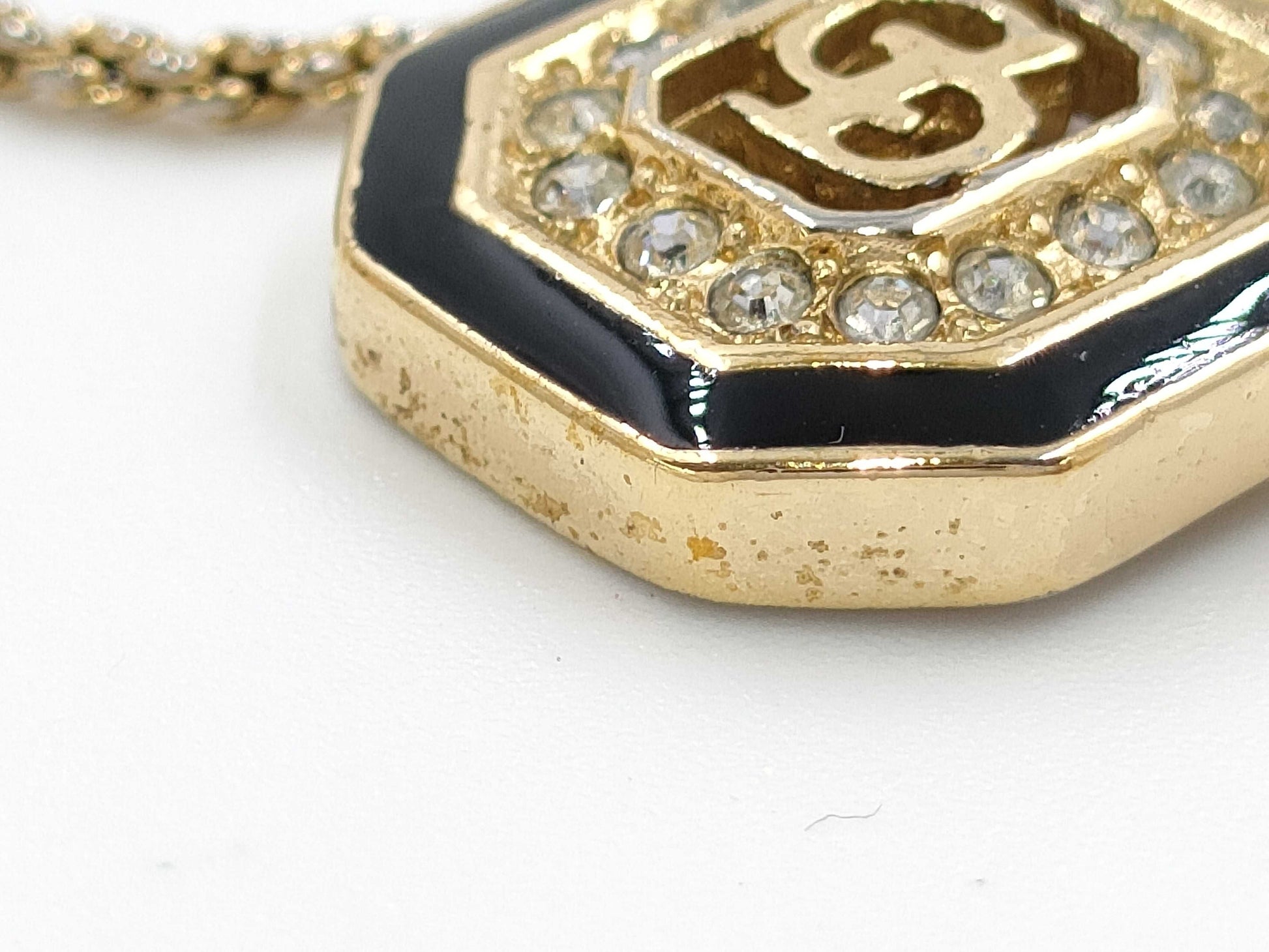 Dior Rhinestone CD Logo Necklace