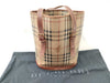 BURBERRY Check Bucket Tote Shoulder Bag