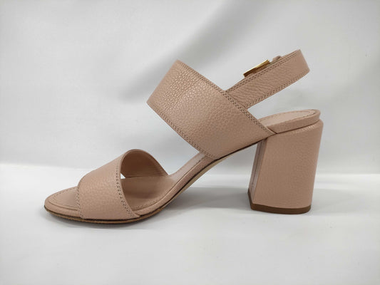 LOUIS VUITTON Pink Logo Horizon Heel Sandals, Size 36 1/2