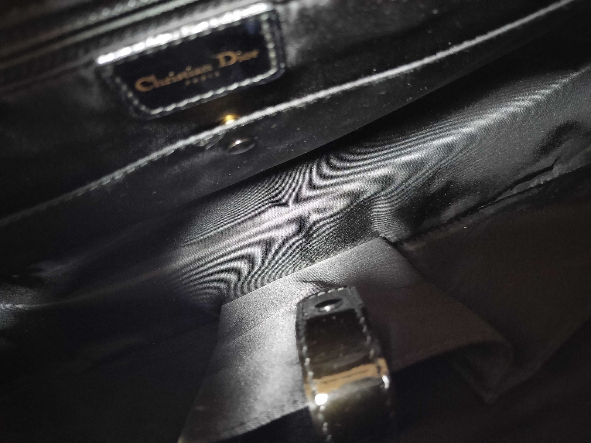 Dior Trotter Double Saddle Enamel Black Tote Bag