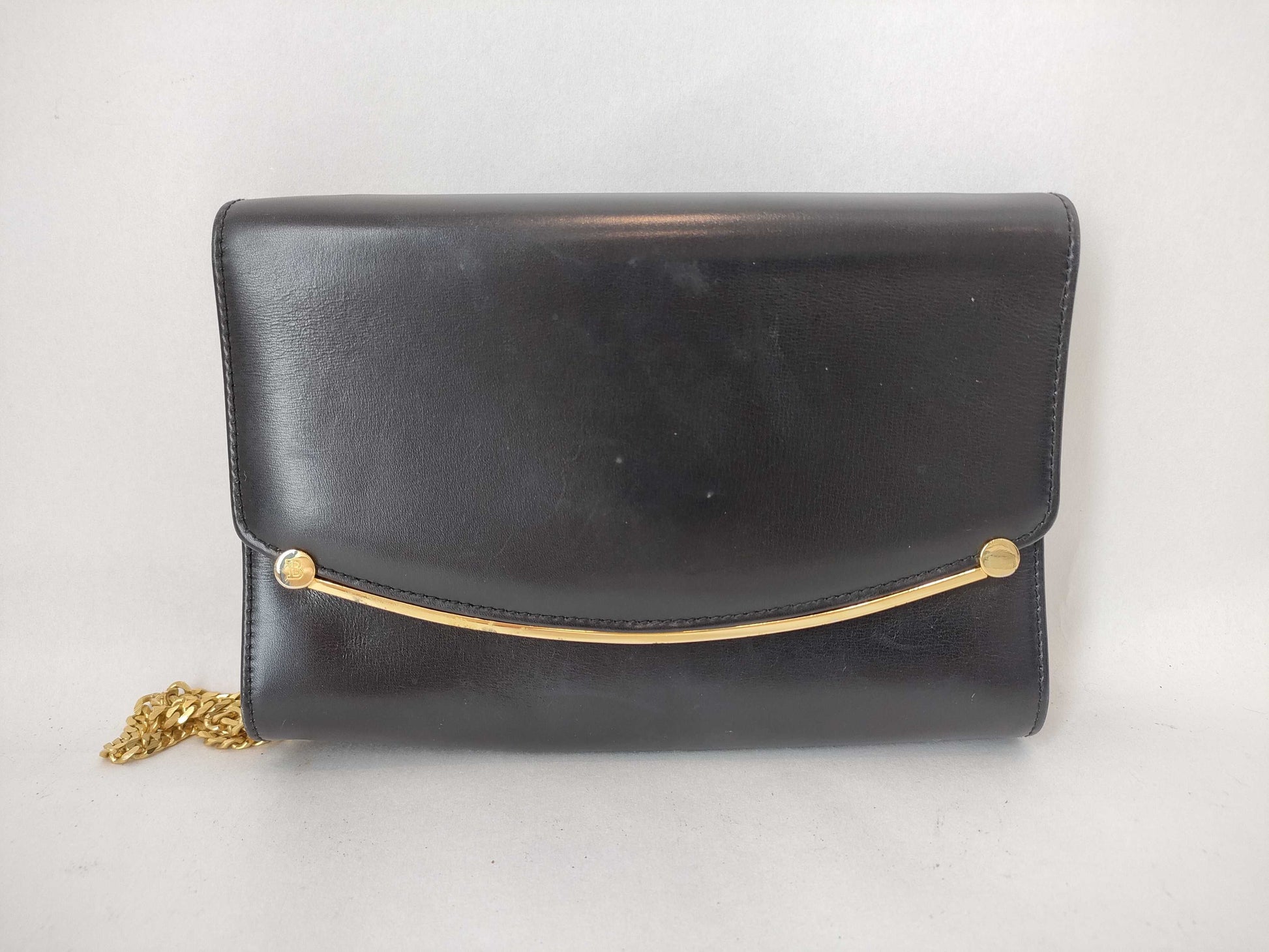 BALLY Calfskin Chain Shoulder Bag