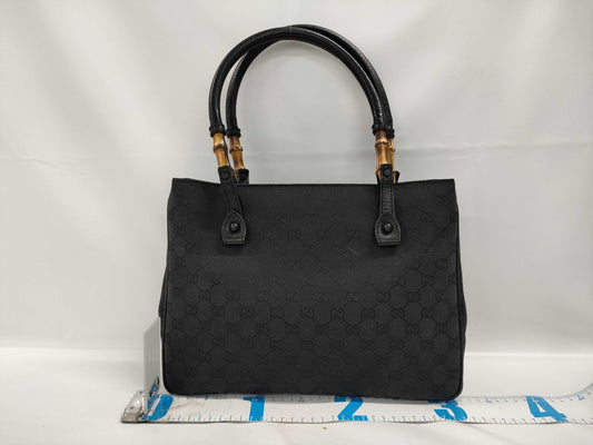 GUCCI Bamboo GG Canvas 112526 Handbag