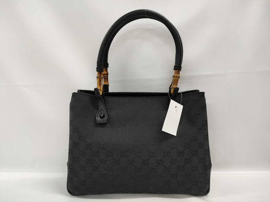GUCCI Bamboo GG Canvas 112526 Handbag