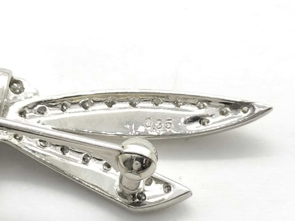 D 0.35ct K18WG/K14WG 3.9g Brooch 