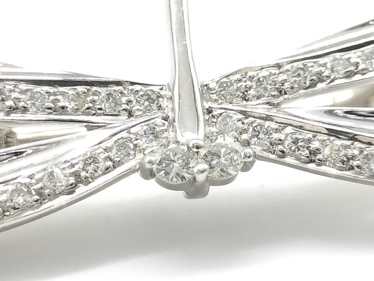 D 0.35ct K18WG/K14WG 3.9g Brooch 