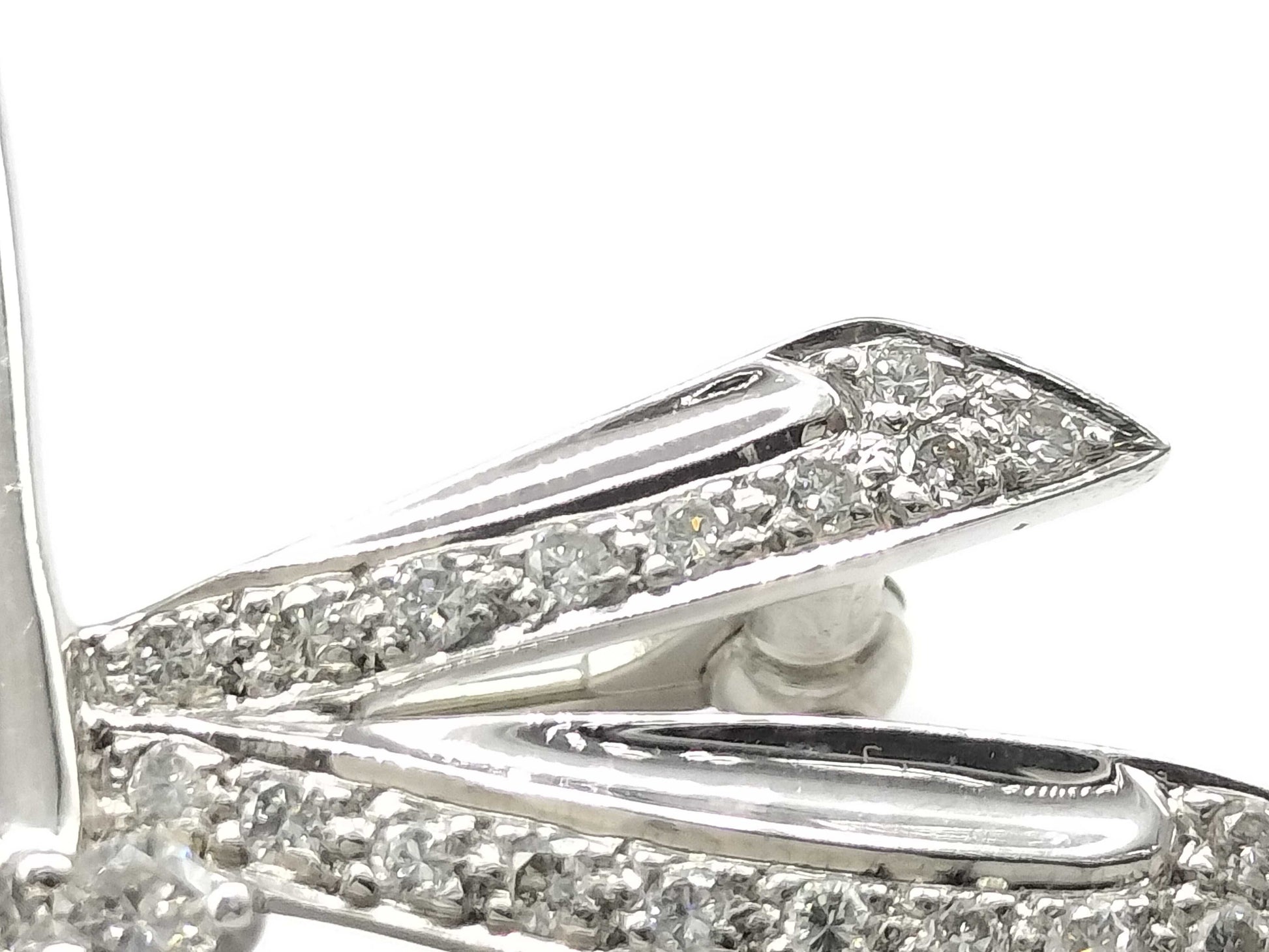 D 0.35ct K18WG/K14WG 3.9g Brooch 