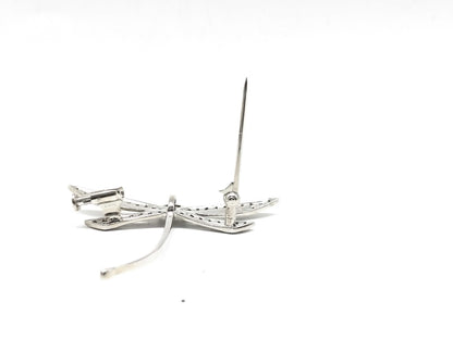 D 0.35ct K18WG/K14WG 3.9g Brooch 