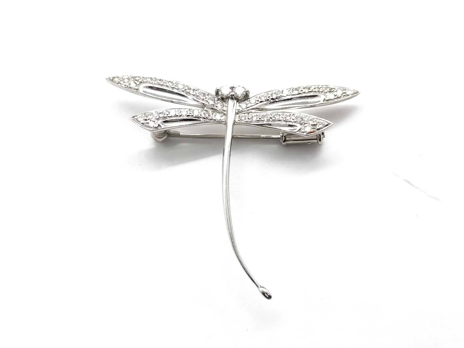 D 0.35ct K18WG/K14WG 3.9g Brooch 