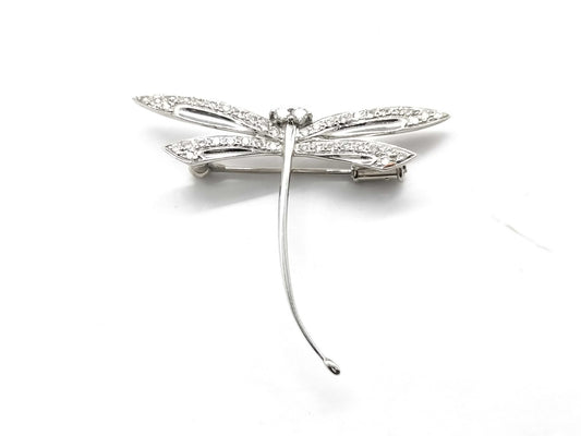 D 0.35ct K18WG/K14WG 3.9g Brooch 