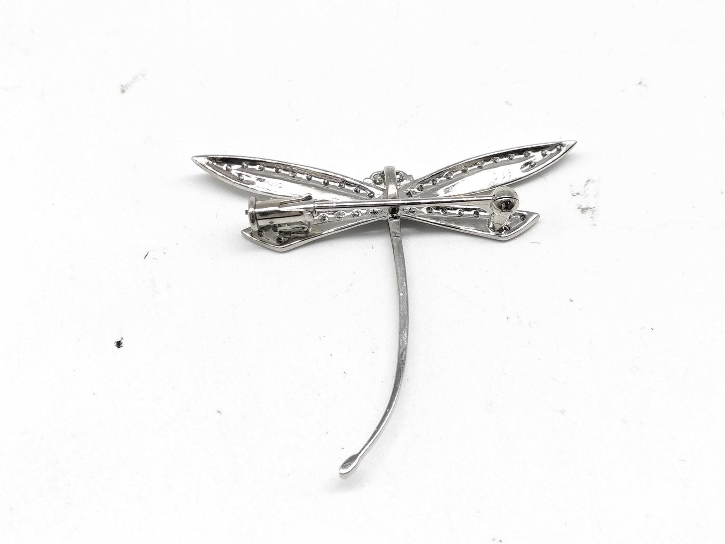 D 0.35ct K18WG/K14WG 3.9g Brooch 