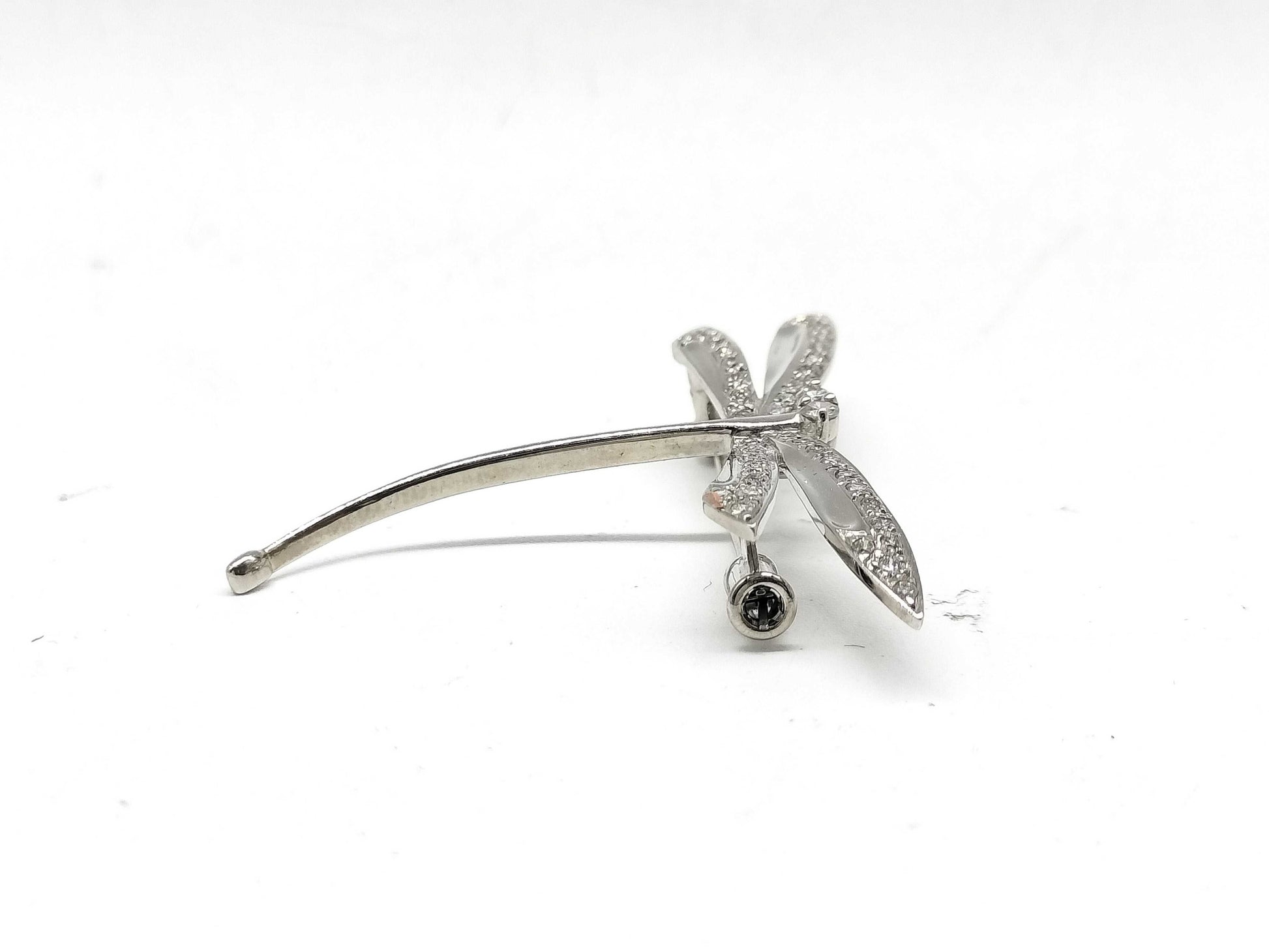D 0.35ct K18WG/K14WG 3.9g Brooch 