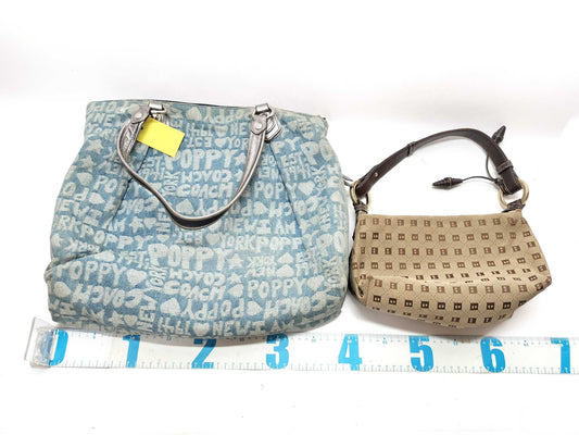 COACH Bally/Leather/Denim/All-Over Print/One-Shoulder/Handbag*2 Tote Bag