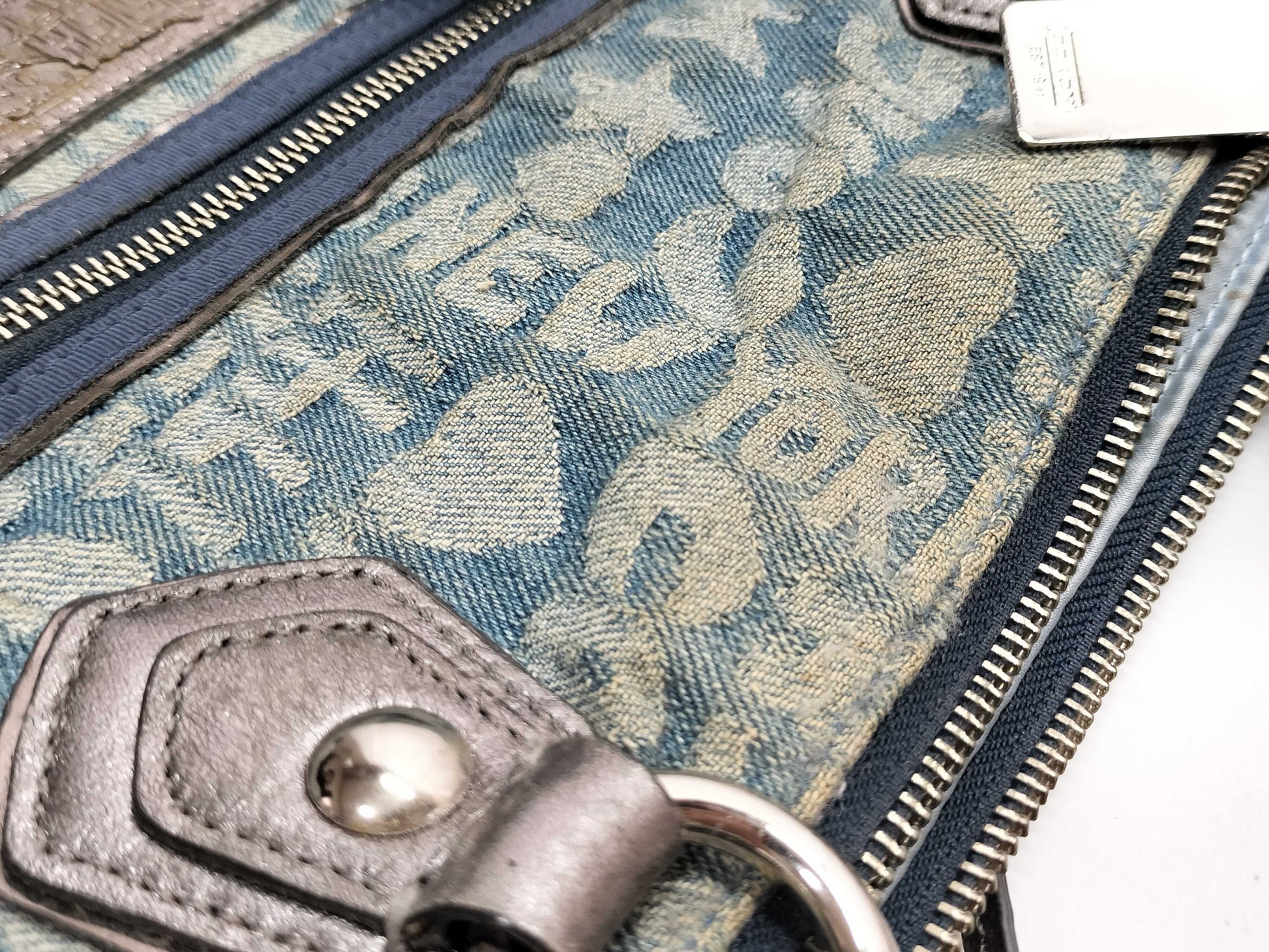 COACH Bally/Leather/Denim/All-Over Print/One-Shoulder/Handbag*2 Tote Bag